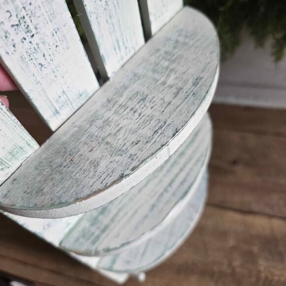 White & Teal Picket Fence Peg Key Rack Wall Hanging Primitive Farmhouse Shelf - Picture 4 of 8